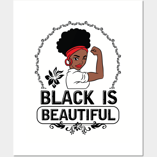 Black is Beautiful, Black Queen, Black Woman, Black Girl Magic Wall Art by UrbanLifeApparel